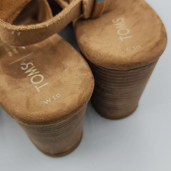 TOMS Ibiza Honey Suede buckle slingback heel Sandals - Picture 6 of 9